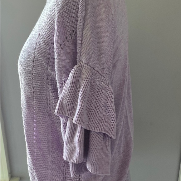 Black Tape Lavender Ruffle Sleeve Sweater - Picture 4 of 8